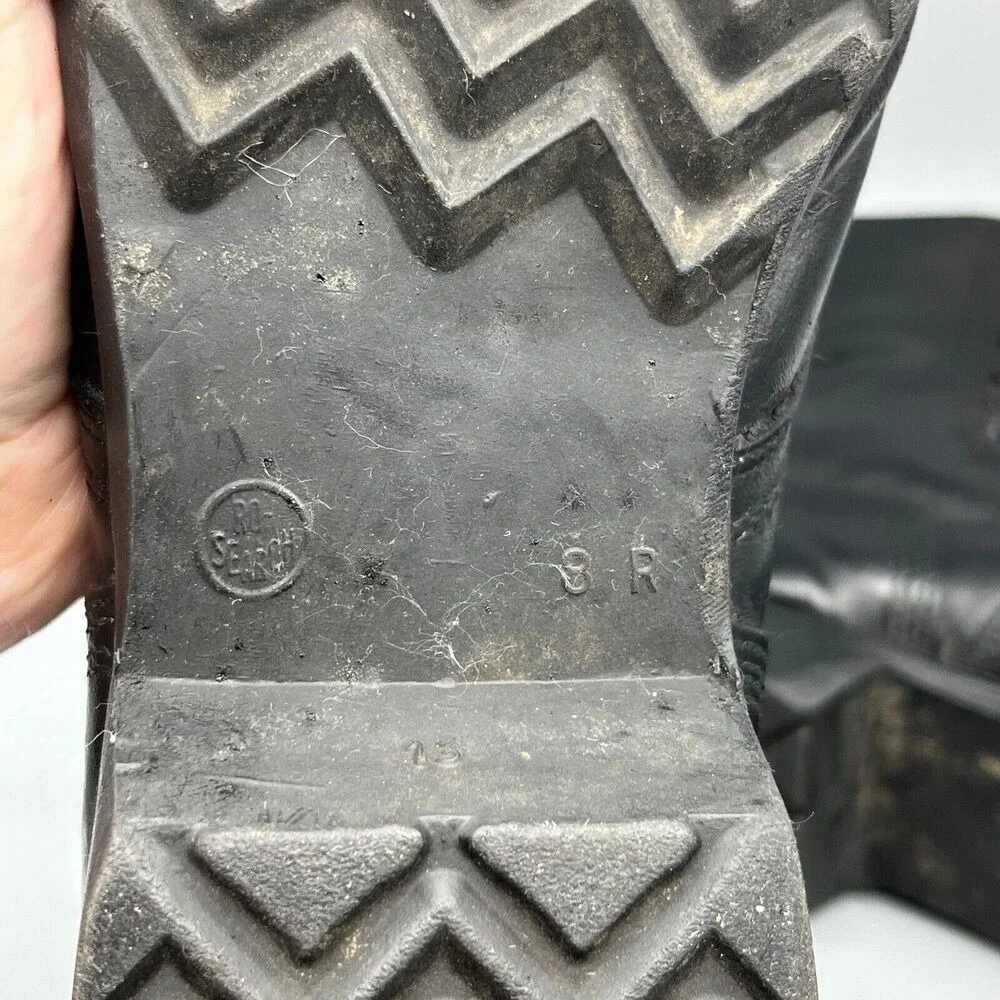 Vintage Military Combat Boots 1984 size‎ 8 Regular Waffle Sole RO Search Leather